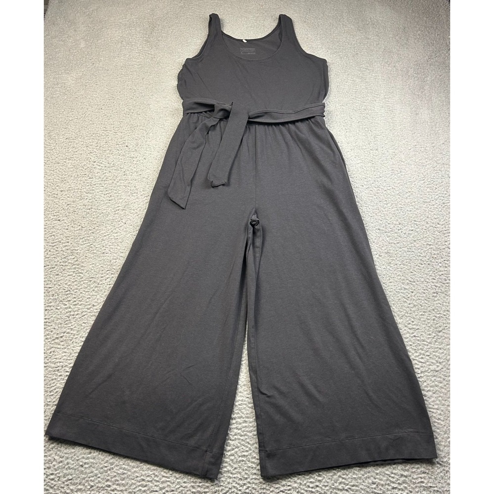 Patagonia Jumpsuit Women Black Kamala Sleeveless Knit Wide Leg Tie Waist Small
